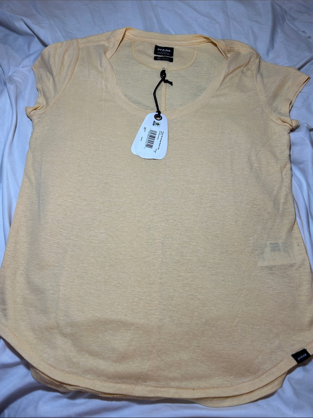 Prana Women's Scoop Neck Short Sleeve Tee - Light yellow